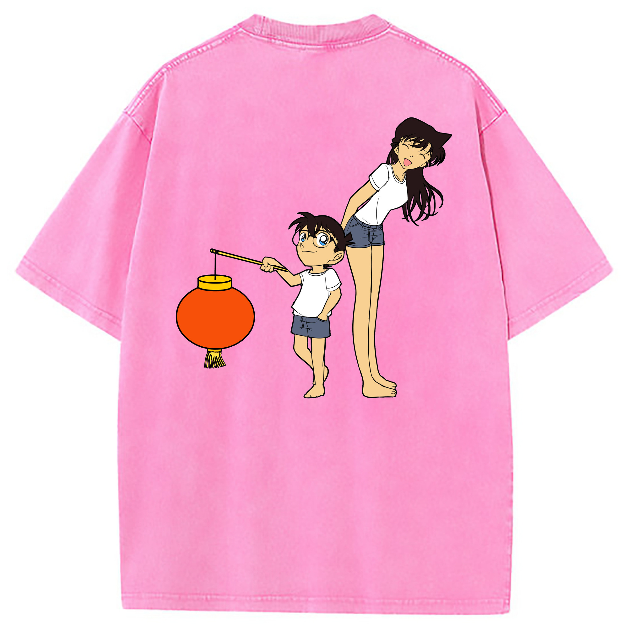（画像用） 名探偵コナン 毛利 蘭 もうり らん、モーリ ラン Detective Conan Rachel Moore 綿100% ヴィンテージ風 半袖Tシャツ（背面プリント）